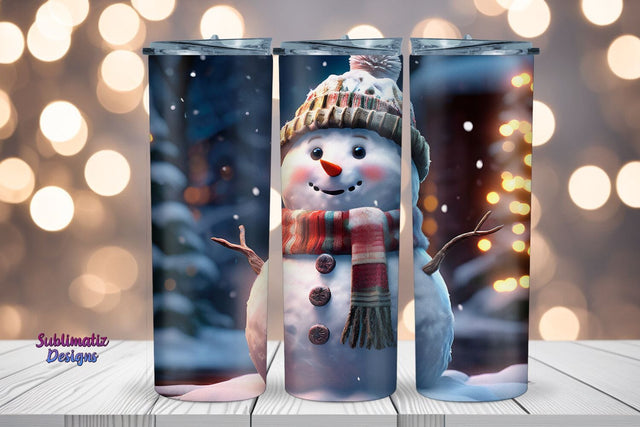 Snowman Christmas Tumbler Wrap 20 oz | 20 oz Skinny Tumbler Wrap Sublimation Christmas Design Sublimation Sublimatiz Designs 