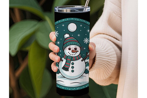 Snowman Christmas Tumbler Wrap Sublimation DesignSVG 