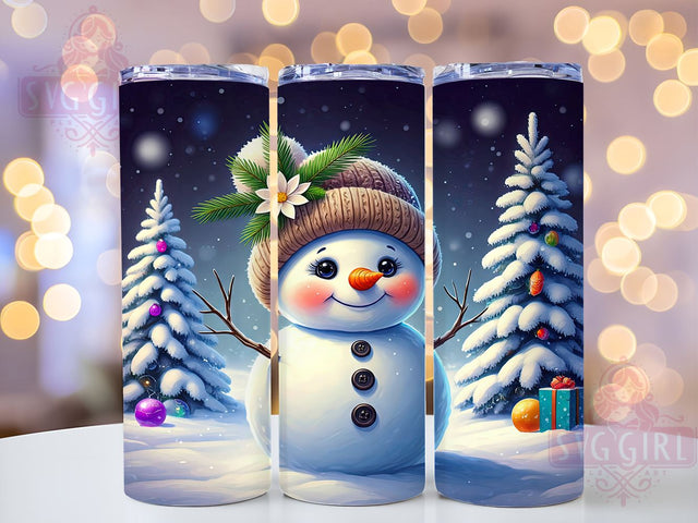 Snowman Christmas Winter Festive Holiday Tumbler Wrap, 20oz Holiday Drinkware, Winter Sublimation, Festive Tumbler Design, Holiday Gifts, Cute Snowman Design Sublimation SvggirlplusArt 