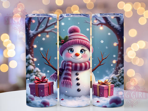 Snowman Christmas Winter Festive Holiday Tumbler Wrap, 20oz Holiday Drinkware, Winter Sublimation, Festive Tumbler Design, Holiday Gifts, Cute Snowman Design Sublimation SvggirlplusArt 
