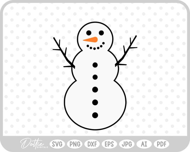 Snowman Christmas Winter SVG DottieDigitals 