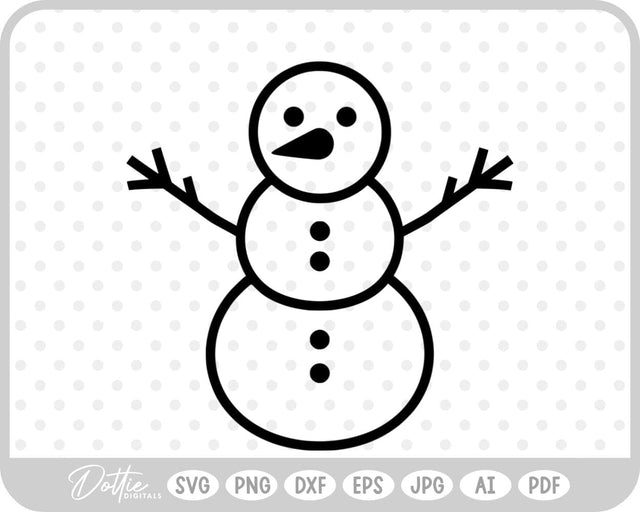 Snowman Christmas Winter SVG DottieDigitals 