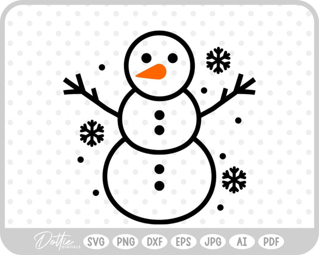 Snowman Christmas Winter SVG DottieDigitals 
