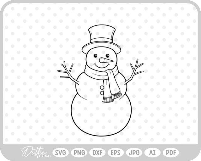 Snowman Christmas Winter SVG DottieDigitals 