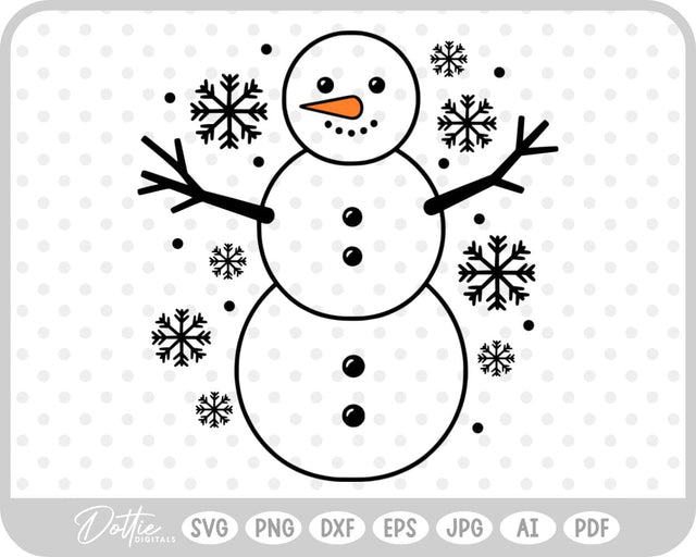 Snowman Christmas Winter SVG DottieDigitals 