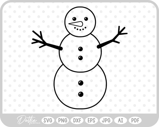Snowman Christmas Winter SVG DottieDigitals 