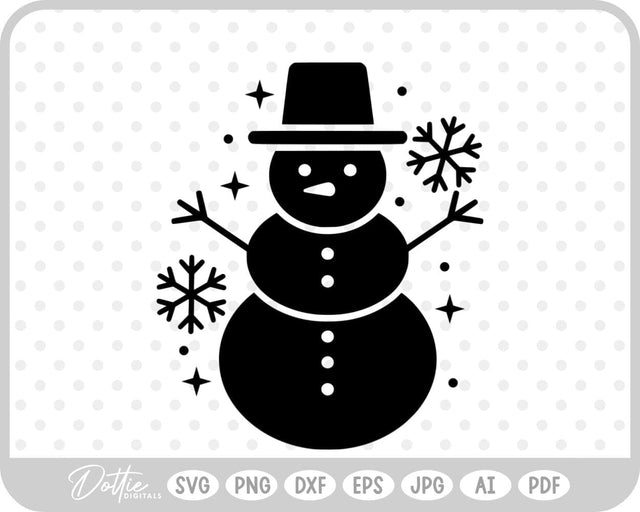 Snowman Christmas Winter SVG DottieDigitals 