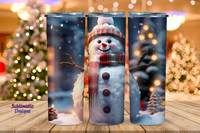 Snowman Christmas Wrap 20 oz Skinny | 20 oz Skinny Tumbler Wrap Sublimation Christmas Design Sublimation Sublimatiz Designs 