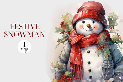 Snowman Clipart - Festive Snowman Sublimation Sublimation BijouBay 