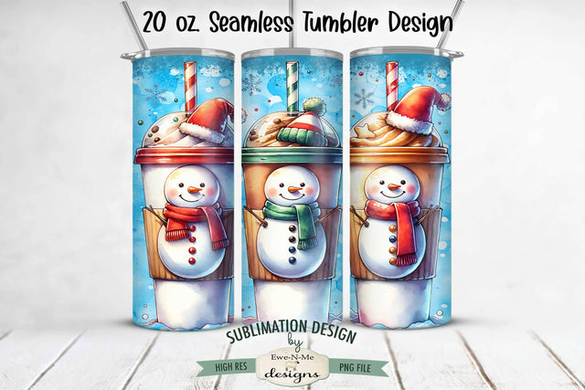 Snowman Coffee | Seamless 20 oz Sublimation Tumbler Design Sublimation Ewe-N-Me Designs 