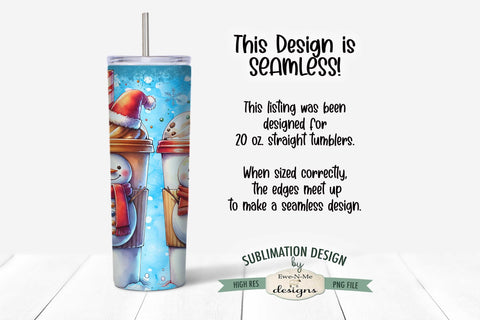 Snowman Coffee | Seamless 20 oz Sublimation Tumbler Design Sublimation Ewe-N-Me Designs 