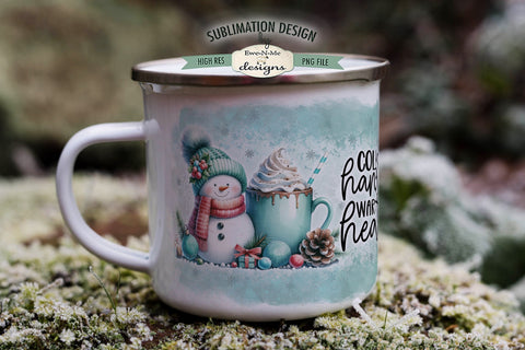 Snowman Cold Hands Warm Hearts 11 & 15 oz Mug Sublimation Design Sublimation Ewe-N-Me Designs 