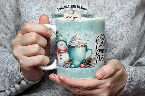 Snowman Cold Hands Warm Hearts 11 & 15 oz Mug Sublimation Design Sublimation Ewe-N-Me Designs 