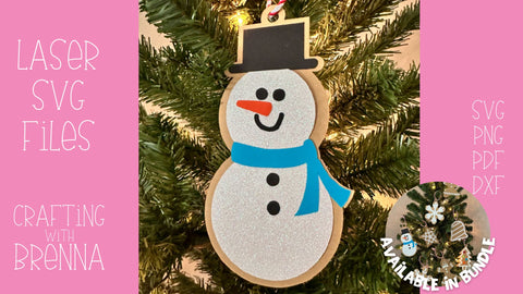 Snowman Cookie Ornament Laser SVG SVG Crafting With Brenna 