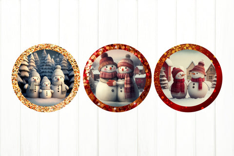Snowman Couple Ornament Bundle. Christmas Ornament Bundle PNG Sublimation Olga Terlyanskaya 