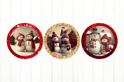 Snowman Couple Ornament Bundle. Christmas Ornament Bundle PNG Sublimation Olga Terlyanskaya 