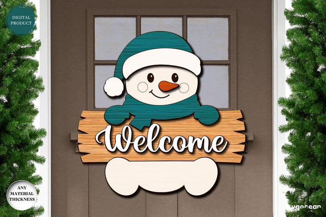 Snowman Door Sign Laser Cut SVG SvgOcean 
