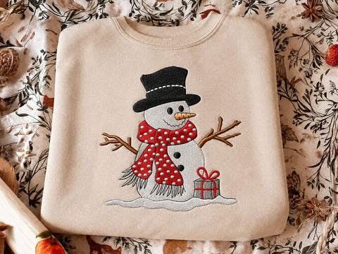 Snowman embroidery design, Christmas embroidery file, 4 sizes Embroidery/Applique DESIGNS DesignDestine 