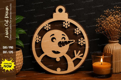 Snowman Face Ornament SVG Laser Cut Svg Design SVG Regulrcrative 