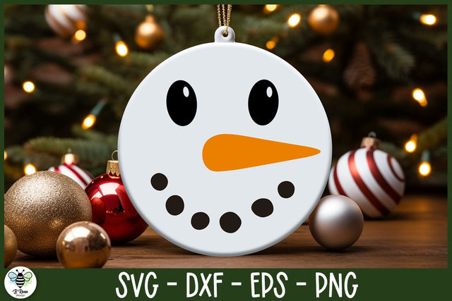 Snowman Face SVG | Christmas Ornament Design SVG B Renee Design 