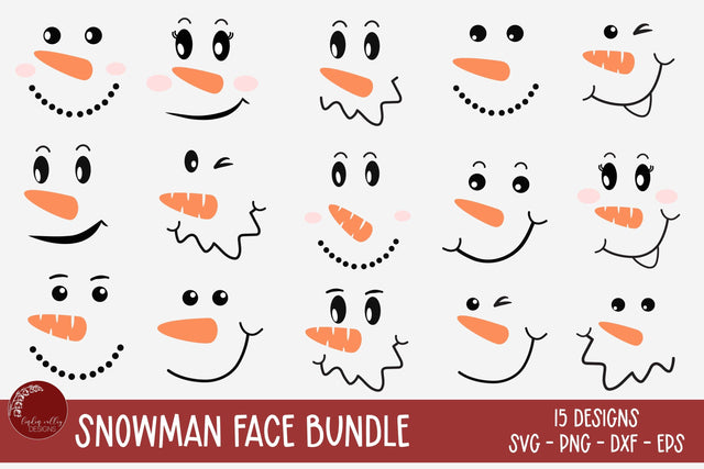 Snowman Face SVG-Snowman SVG Bundle SVG Linden Valley Designs 
