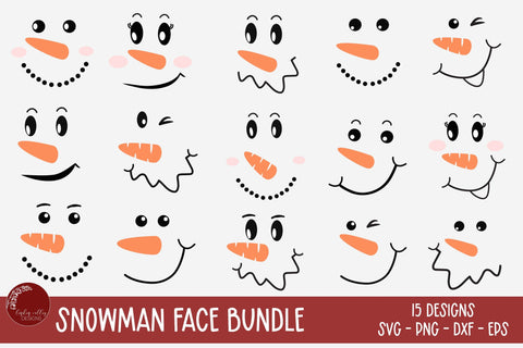 Snowman Face SVG-Snowman SVG Bundle SVG Linden Valley Designs 