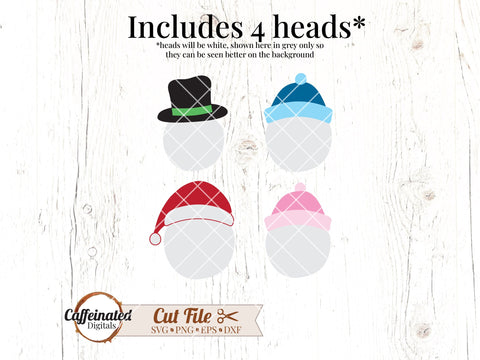 Snowman Faces Bundle SVG Caffeinated SVGs 