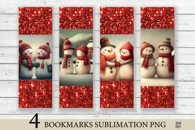Snowman Family Bookmark Sublimation PNG. Sublimation Olga Terlyanskaya 