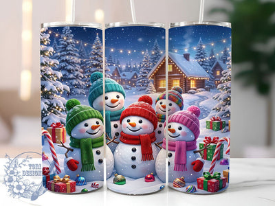 Snowman Family Christmas 20oz Tumbler, Snowman Family, Christmas Snowman, Snowman Family PNG, Family Christmas PNG, Snowman Tumbler, Christmas Tumbler, Snowman Family Wrap Sublimation ToriDesigns 