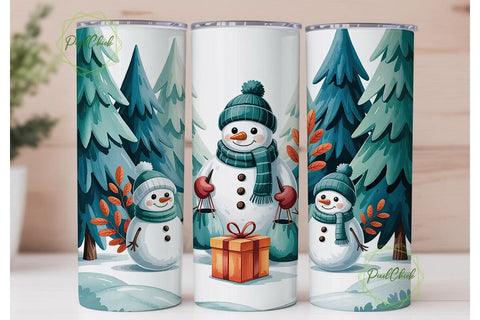 Snowman Family Christmas 20oz Tumbler Sublimation PixelChick 