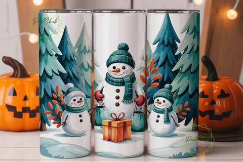 Snowman Family Christmas 20oz Tumbler Sublimation PixelChick 