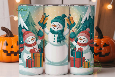 Snowman Family Christmas 20oz Tumbler Sublimation PixelChick 