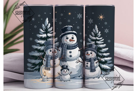 Snowman Family Christmas 20oz Tumbler Sublimation sassyprint 