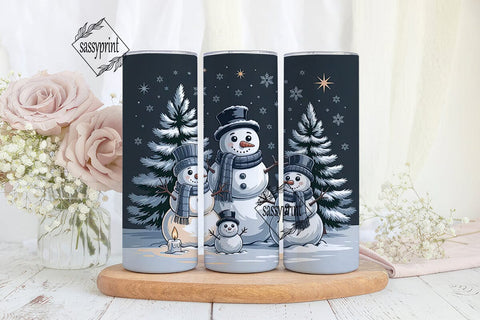 Snowman Family Christmas 20oz Tumbler Sublimation sassyprint 