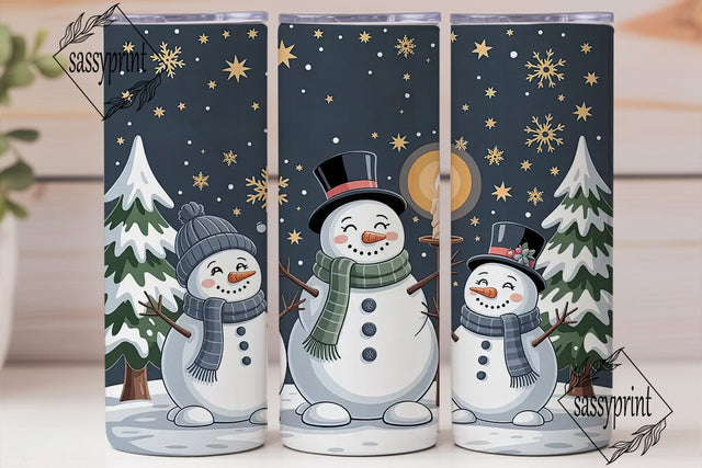 Snowman Family Christmas 20oz Tumbler Sublimation sassyprint 