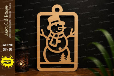 Snowman Frame Ornament Laser Cut SVG SVG Regulrcrative 