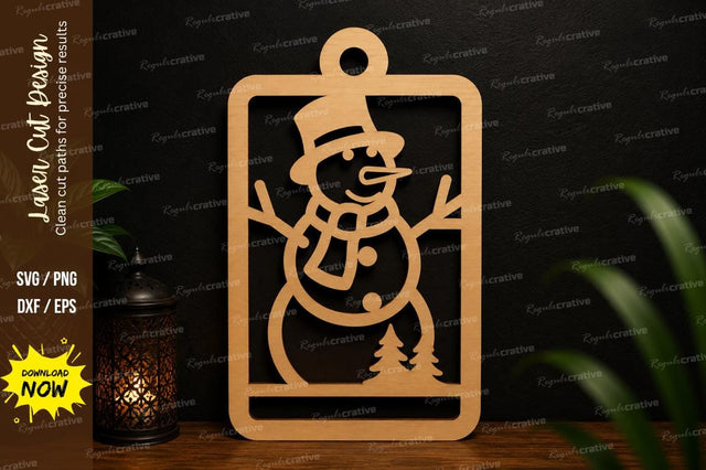 Snowman Frame Ornament Laser Cut SVG SVG Regulrcrative 