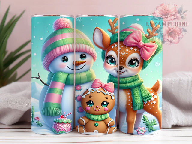 Snowman Gingerbread Christmas Tumbler, Christmas Holiday Wrap, Festive Sublimation Design, Cute Gingerbread Cup, 20Oz Skinny Tumbler Wrap, Holiday Snowman Mug, Sweet Christmas Design Sublimation Li Zamperini 