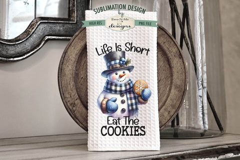 Snowman Gingerbread Cookie Kitchen Towel Sublimation Designs Sublimation Ewe-N-Me Designs 