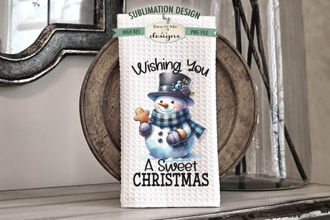 Snowman Gingerbread Cookie Kitchen Towel Sublimation Designs Sublimation Ewe-N-Me Designs 