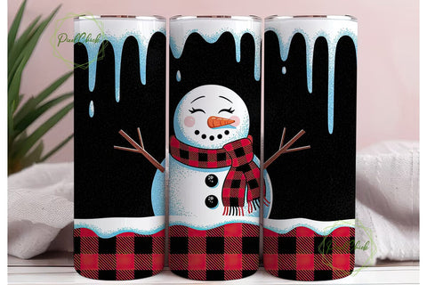 Snowman Glitter Christmas 20oz Tumbler Sublimation PixelChick 