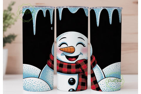 Snowman Glitter Christmas 20oz Tumbler Sublimation PixelChick 