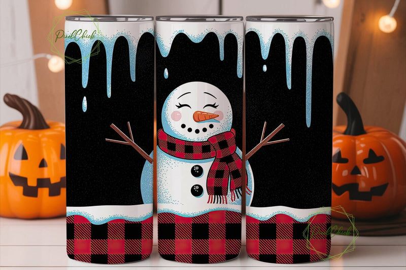 Snowman Glitter Christmas 20oz Tumbler Sublimation PixelChick 