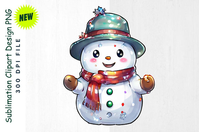 Snowman Glowing with Holiday Lights Sublimation Clipart Sublimation Regulrcrative 