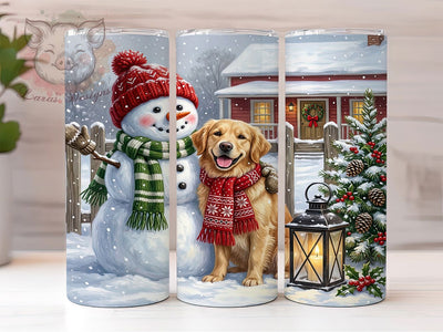 Snowman Golden Retriever 20oz Tumbler, Snowman Retriever, Golden Retriever, Golden Retriever PNG, Snowman Dog Tumbler, Golden Dog Tumbler, Retriever Tumbler, 20oz Tumbler Wrap Sublimation Lara' s Designs 