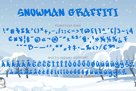 Snowman Graffiti Font Prasetya Letter 
