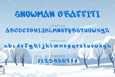 Snowman Graffiti Font Prasetya Letter 