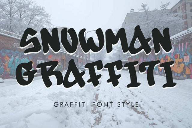 Snowman Graffiti Font Prasetya Letter 