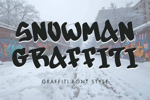 Snowman Graffiti Font Prasetya Letter 