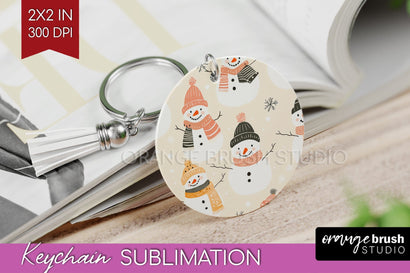 Snowman Keychain PNG - Cute Christmas Keychain Sublimation Sublimation OrangeBrushStudio 